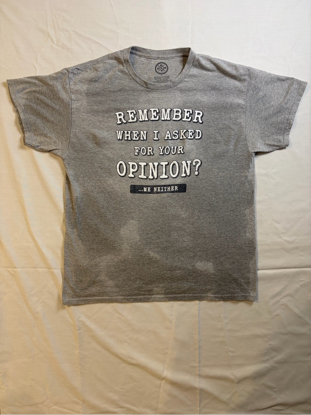 Graphic Tee - Grey 'Remember When I Asked For Your Opinion'